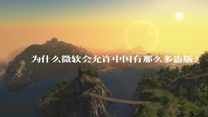 为什么微软会允许中国有那么多盗版？